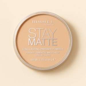 alt="پودر فشرده مات Rimmel Stay Matte 14g | پودر فشرده با بافت سبک و کنترل براقیت طولانیمدت، مناسب پوست چرب و تثبیت آرایش"