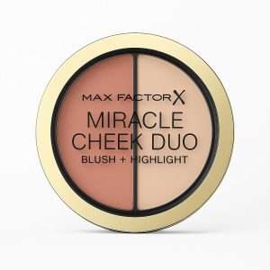 alt="رژگونه و هایلایتر Max Factor Miracle Cheek Duo | ترکیب دو رنگ مکمل با بافت نرم برای درخشندگی طبیعی"